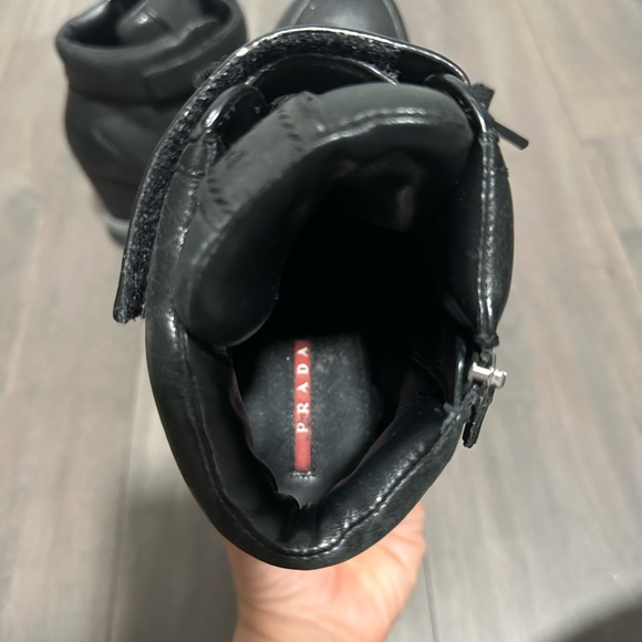 ❌SOLD❌ Prada wedge sneaker black leather - Picture 4 of 4